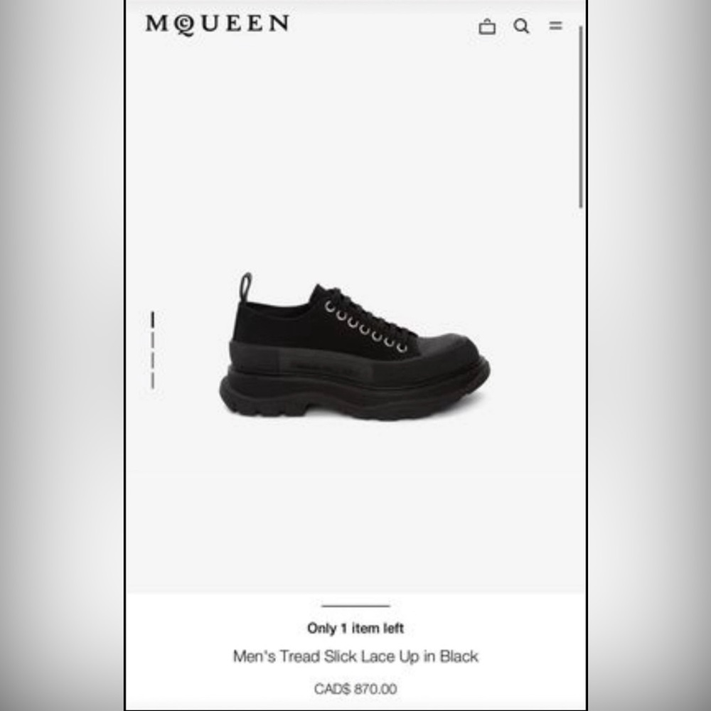 Alexander McQueen Tread Slick Lace Up Sneakers